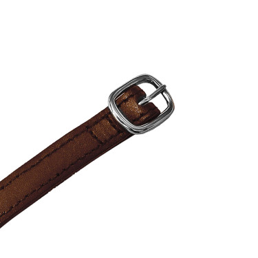 Tiras para esporas em couro com fivela prateada Equestro Castanho escuro