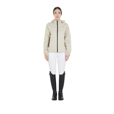 Impermeável técnico de 3 camadas feminino Equestro Bege Impermeável técnico de 3 camadas feminino Equestro Bege