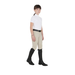 Mini-chaps de couro macio infantil com faixa elástica Equestro Preto