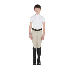 Mini-chaps de couro macio infantil com faixa elástica Equestro Preto