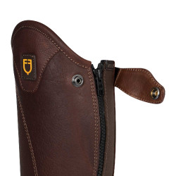 Mini-chaps de couro macio com zíper lateral Magellano Equestro Castanho