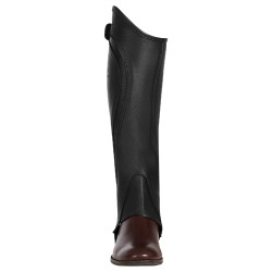Mini-chaps unissex de couro perfurado para máximo conforto Salisbury Equestro Preto