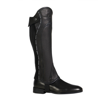 Mini-chaps de couro com perfil contrastante Equestro Preto