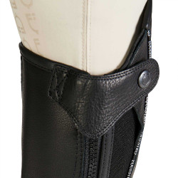 Mini-chaps de couro com perfil contrastante Equestro Preto