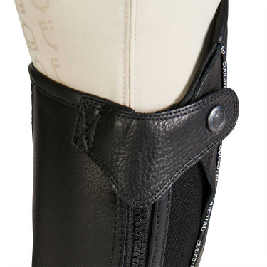 Mini-chaps de couro com perfil contrastante Equestro Preto