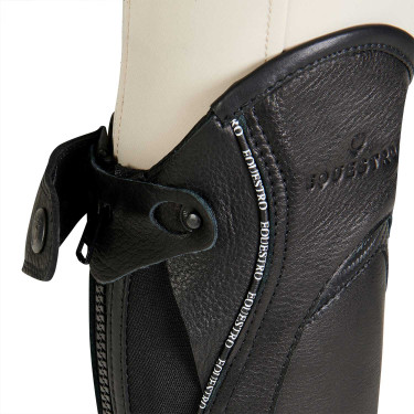 Mini-chaps de couro com perfil contrastante Equestro Preto