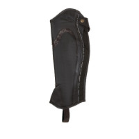 Mini-chaps de couro com perfil contrastante Equestro Castanho Mini-chaps de couro com perfil contrastante Equestro Castanho