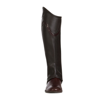 Mini-chaps de couro com perfil contrastante Equestro Castanho