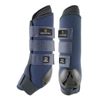 Guêtres de descanso em neoprene/algodão com reforço em plástico Equestro, conjunto com 2 Marinho Azul-marinho
