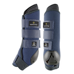 Guêtres de descanso em neoprene/algodão com reforço em plástico Equestro, conjunto com 2 Marinho Azul-marinho