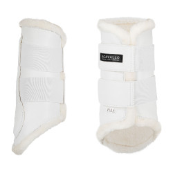 Guizeiras dianteiras em couro ecológico com fecho duplo de velcro Acavallo Branco Guizeiras dianteiras em couro ecológico com fecho duplo de velcro Acavallo Branco