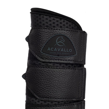 Guizeiras traseiras em neoprene perfurado com triplo velcro Acavallo Preto
