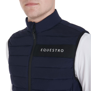 Colete masculino em tecido técnico corta-vento Equestro Marinho Azul-marinho