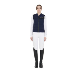 Colete feminino corta-vento em tecido técnico Equestro Marinho Azul-marinho