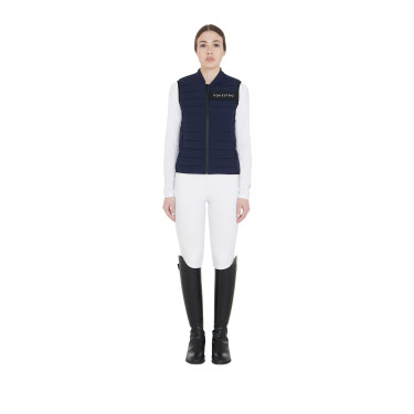 Colete feminino corta-vento em tecido técnico Equestro Marinho Azul-marinho