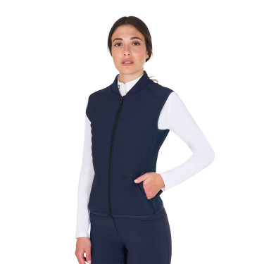 Colete ajustado em tecido técnico feminino Equestro Blazer marinho Azul-marinho