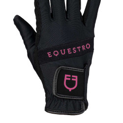 Luvas em tecido técnico com logótipo multicolorido Equestro Luvas em tecido técnico com logótipo multicolorido Equestro