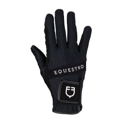 Luvas em tecido técnico com logótipo multicolorido Equestro Preto / branco