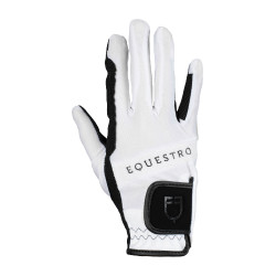 Luvas em tecido técnico com logótipo multicolorido Equestro Branco / preto Luvas em tecido técnico com logótipo multicolorido Equestro Branco / preto