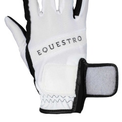 Luvas em tecido técnico com logótipo multicolorido Equestro Branco / preto Luvas em tecido técnico com logótipo multicolorido Equestro Branco / preto