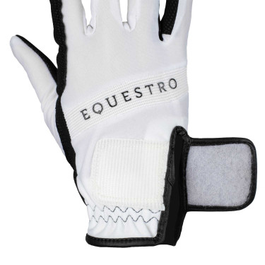 Luvas em tecido técnico com logótipo multicolorido Equestro Branco / preto Luvas em tecido técnico com logótipo multicolorido Equestro Branco / preto