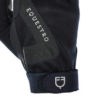 Luvas em tecido técnico com forro polar Equestro Marinho Azul-marinho
