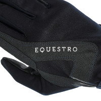 Luvas em tecido técnico com forro polar Equestro Marinho Azul-marinho