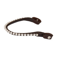 Frontal em couro de vitela com pérolas Acavallo Preto / branco