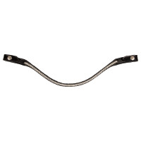 Frontal em couro de vitelo com cristais ovais Acavallo Preto / transparente