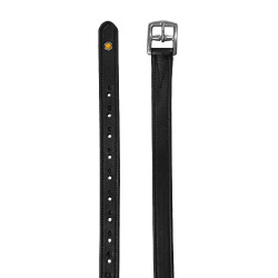 Estribos de couro duplo com fivelas curvas Equestro Preto