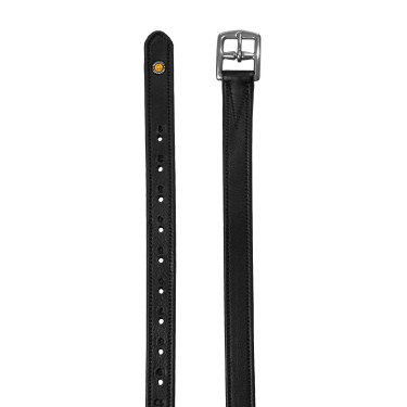 Estribos de couro duplo com fivelas curvas Equestro Preto