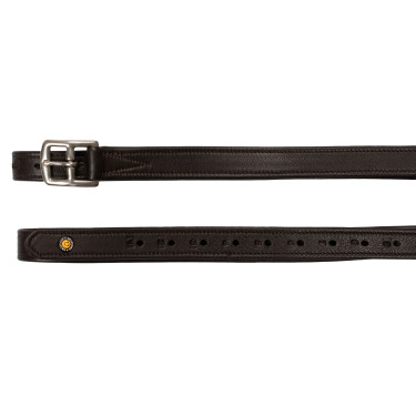 Estribos de couro duplo com fivelas curvas Equestro Castanho escuro