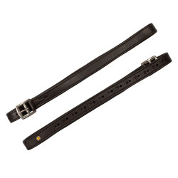 Estribos de couro duplo com fivelas curvas Equestro Castanho escuro