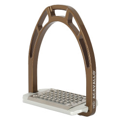 Estribos de alumínio Arco Evolution Alupro Acavallo Bronze Castanho Estribos de alumínio Arco Evolution Alupro Acavallo Bronze Castanho