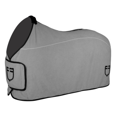 Cobertor de lã polar com fecho frontal com aba GP Equestro Cinzento