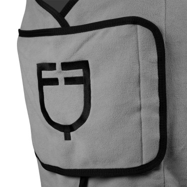 Cobertor de lã polar com fecho frontal com aba GP Equestro Cinzento