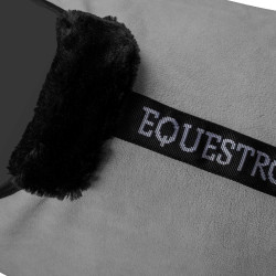 Cobertor de lã polar com fecho frontal com aba GP Equestro Cinzento