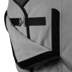Cobertor de lã polar com fecho frontal com aba GP Equestro Cinzento