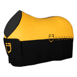 Cobertura de lã polar anti-pilling bicolor Munster Equestro Preto / amarelo