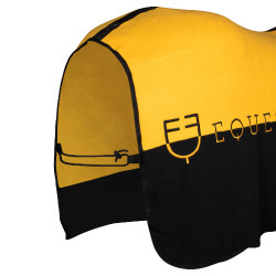 Cobertura de lã polar anti-pilling bicolor Munster Equestro Preto / amarelo