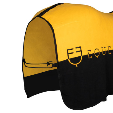 Cobertura de lã polar anti-pilling bicolor Munster Equestro Preto / amarelo