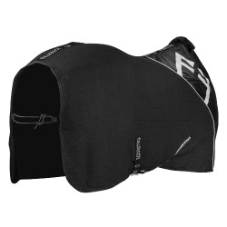 Capa de box em tecido Waffle Equestro Preto