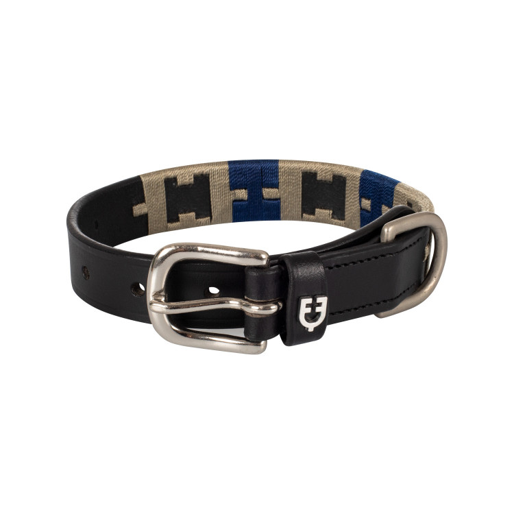 Coleira de couro para cão com padrão geométrico Polo H Equestro Coleira de couro para cão com padrão geométrico Polo H Equestro