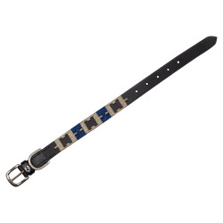 Coleira de couro para cão com padrão geométrico Polo H Equestro Coleira de couro para cão com padrão geométrico Polo H Equestro