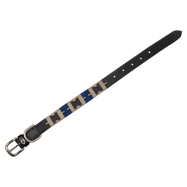 Coleira de couro para cão com padrão geométrico Polo H Equestro Coleira de couro para cão com padrão geométrico Polo H Equestro