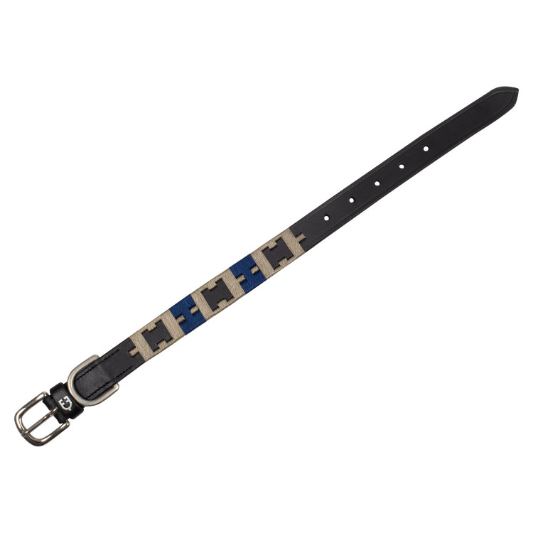 Coleira de couro para cão com padrão geométrico Polo H Equestro Coleira de couro para cão com padrão geométrico Polo H Equestro