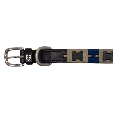Coleira de couro para cão com padrão geométrico Polo H Equestro Coleira de couro para cão com padrão geométrico Polo H Equestro