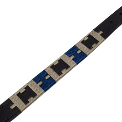 Coleira de couro para cão com padrão geométrico Polo H Equestro Coleira de couro para cão com padrão geométrico Polo H Equestro