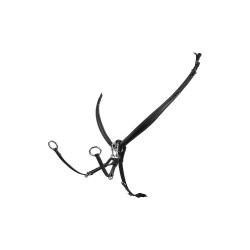 Peitoral de salto em couro Equestro Preto