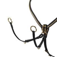 Peitoral de couro com clincher de latão Equestro Preto Peitoral de couro com clincher de latão Equestro Preto